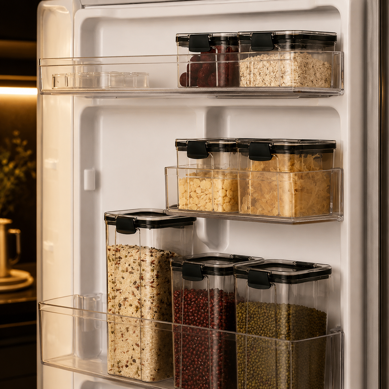 Recipientes Herméticos Transparentes – Grande Capacidade, Resistente à Humidade