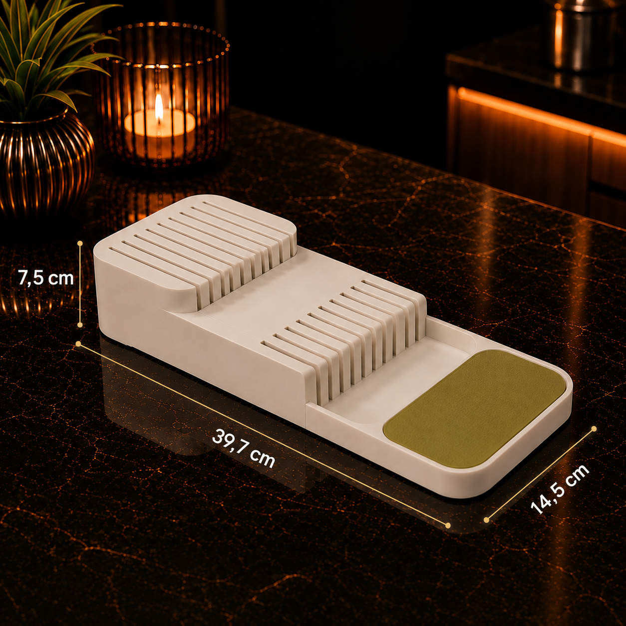 Knife Drawer Organizer - Practical Separation, Food-Grade PP Storage Box
