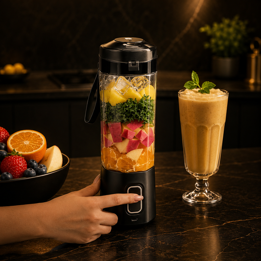 Liquidificador Portátil KIRAINAFLY 700ml – USB, 6 Lâminas, 360W