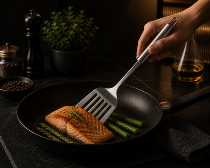 5/10 Peças Utensílios de Cozinha em Aço Inoxidável – Espátulas, Colheres e Acessórios de Cozinha Premium