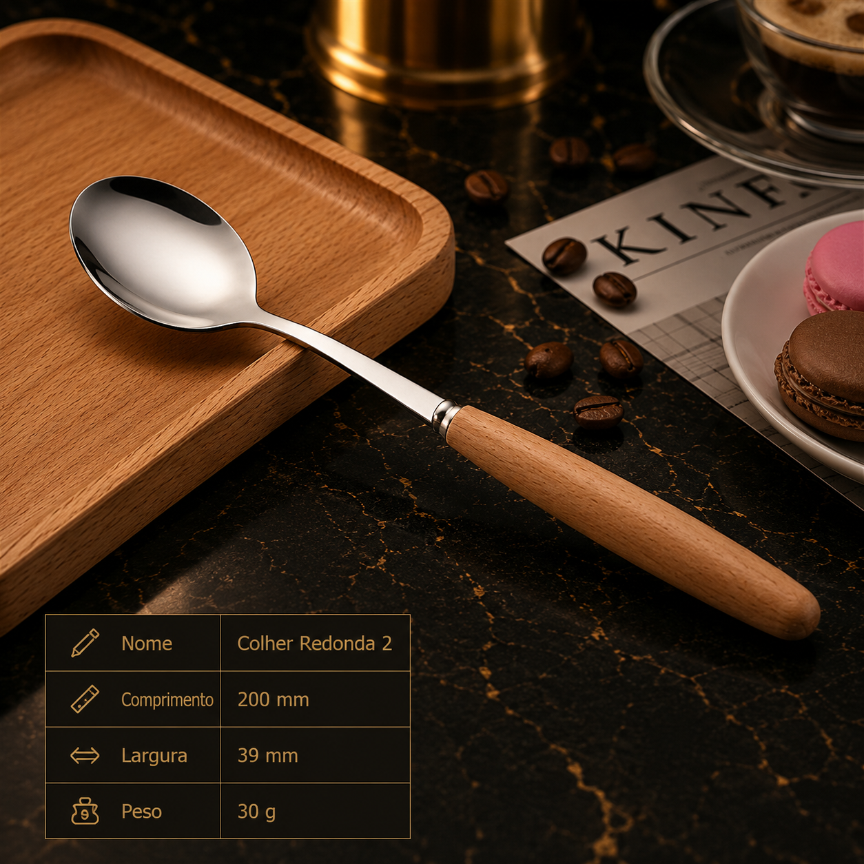 Western Stainless Steel Cutlery with Beechwood Handle – Knife, Fork, Spoon Set
