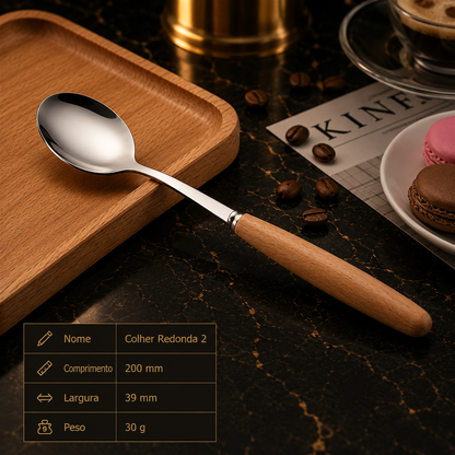 Western Stainless Steel Cutlery with Beechwood Handle – Knife, Fork, Spoon Set