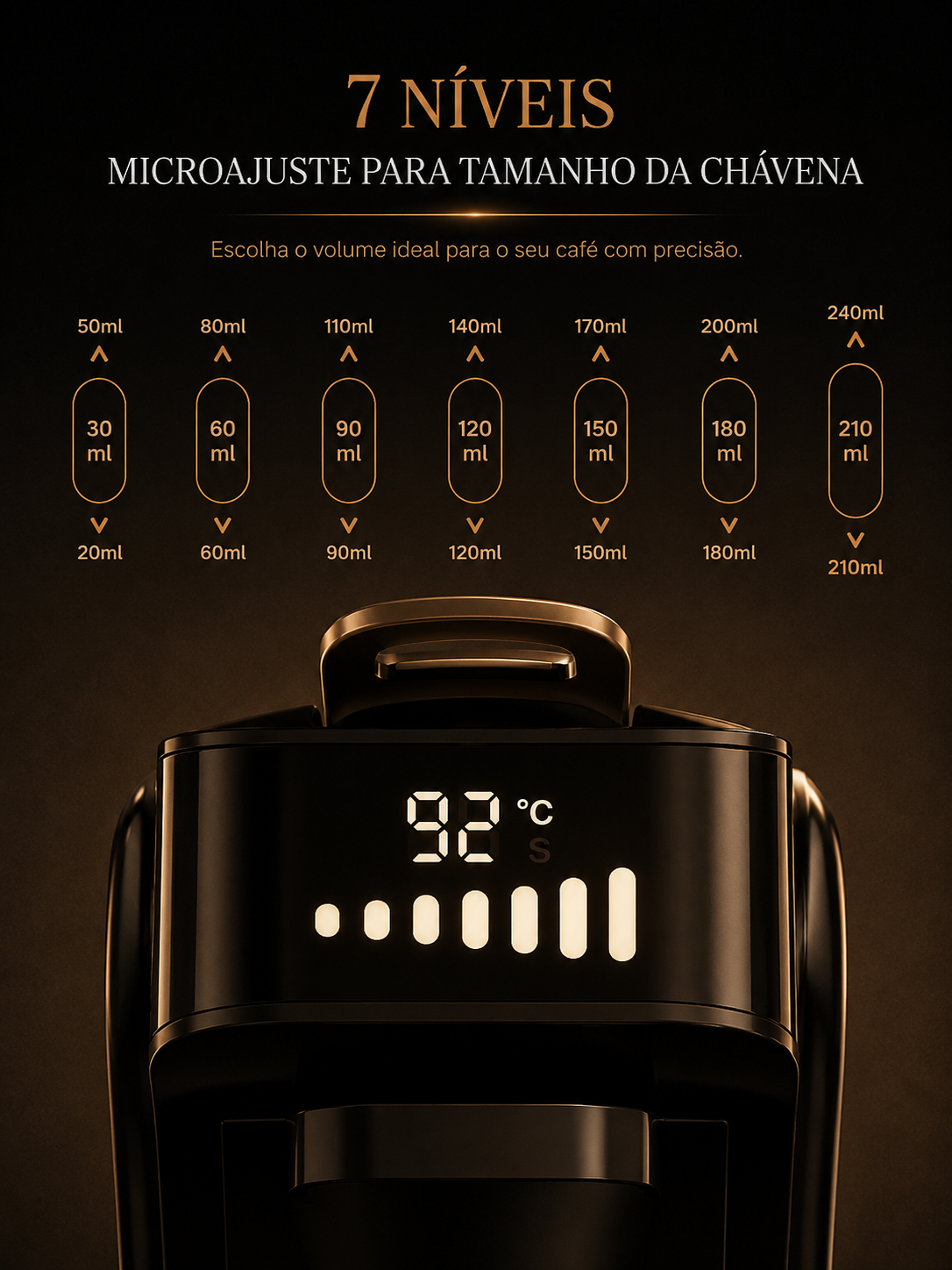 Máquina de Café HiBREW H1B 6 em 1 – 20 bar, Cápsulas Nespresso/Dolce Gusto e Café Moído