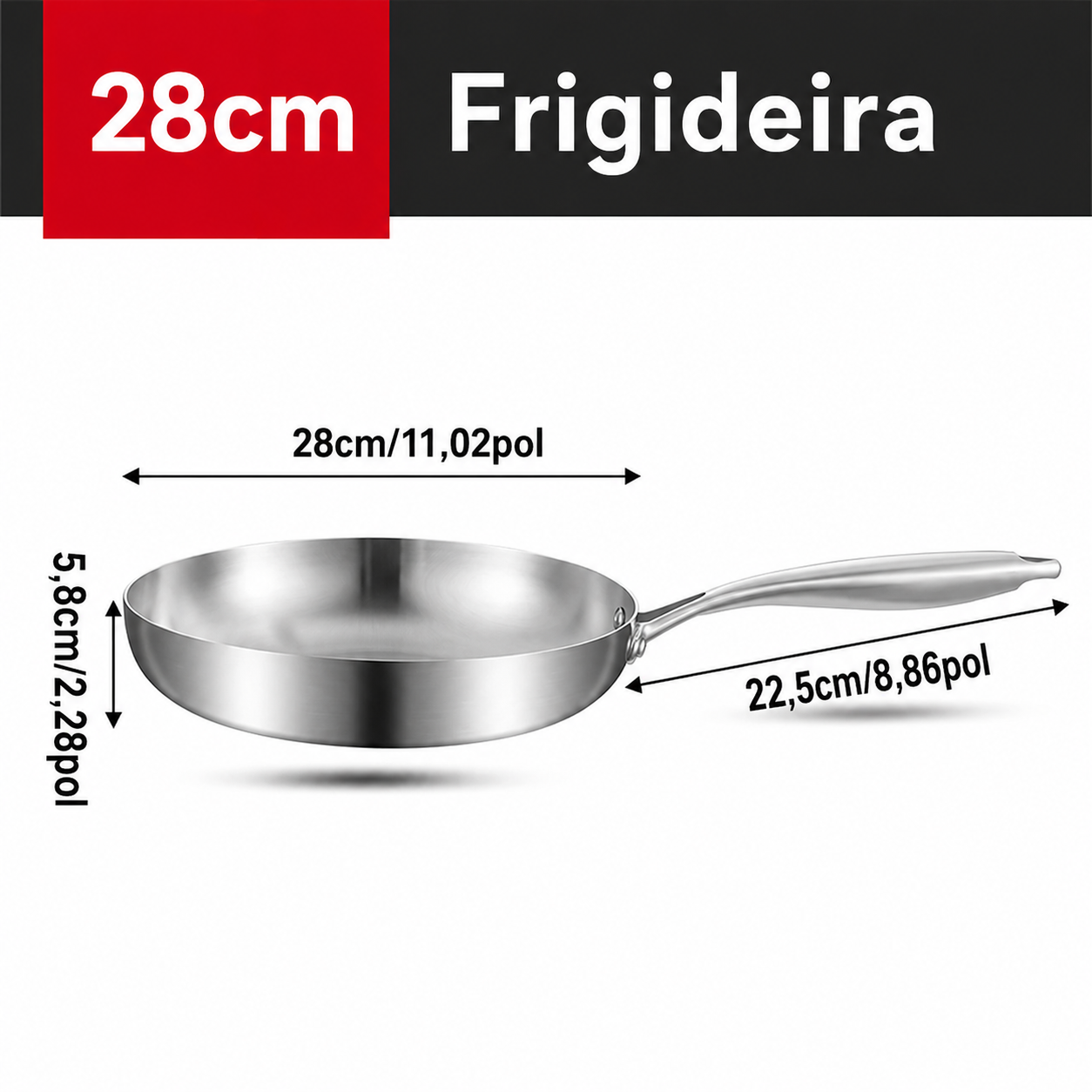 Conjunto Frigideiras JUSTINLAU Aço 304 – Antiaderente Natural, 5 Camadas, Indução