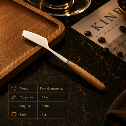 Western Stainless Steel Cutlery with Beechwood Handle – Knife, Fork, Spoon Set