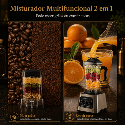 Liquidificador TKKEACE 6000W – 2.5L, 4 Lâminas, para Gelo, Frutas e Frutos Secos