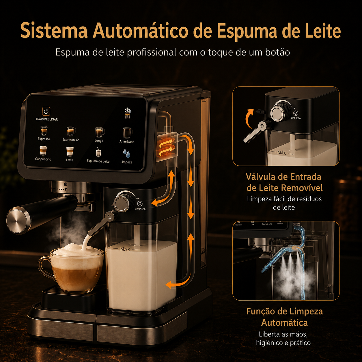 Aiorber 20 Bar Coffee Machine – 1.5L, Foamer and Steam Control