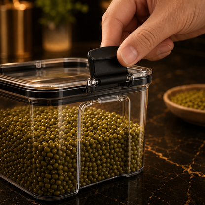Recipientes Herméticos Transparentes – Grande Capacidade, Resistente à Humidade