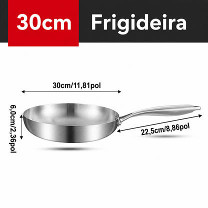 Conjunto Frigideiras JUSTINLAU Aço 304 – Antiaderente Natural, 5 Camadas, Indução