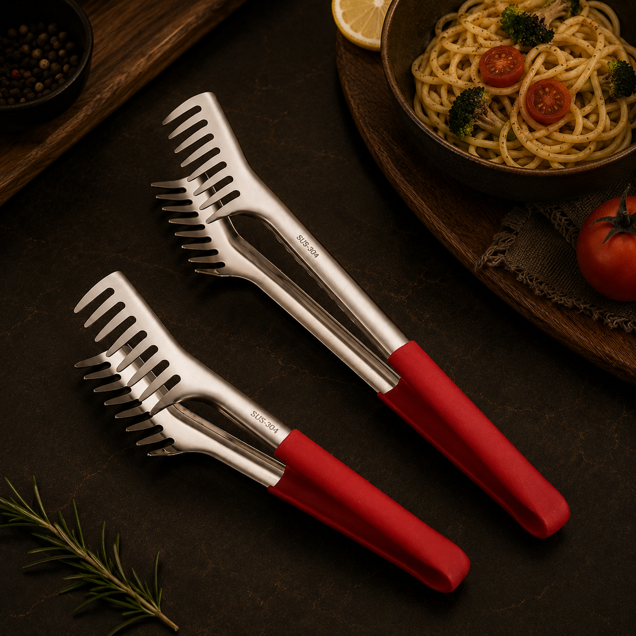 Pinça de Cozinha Aço Inoxidável 304 – Resistente ao Calor