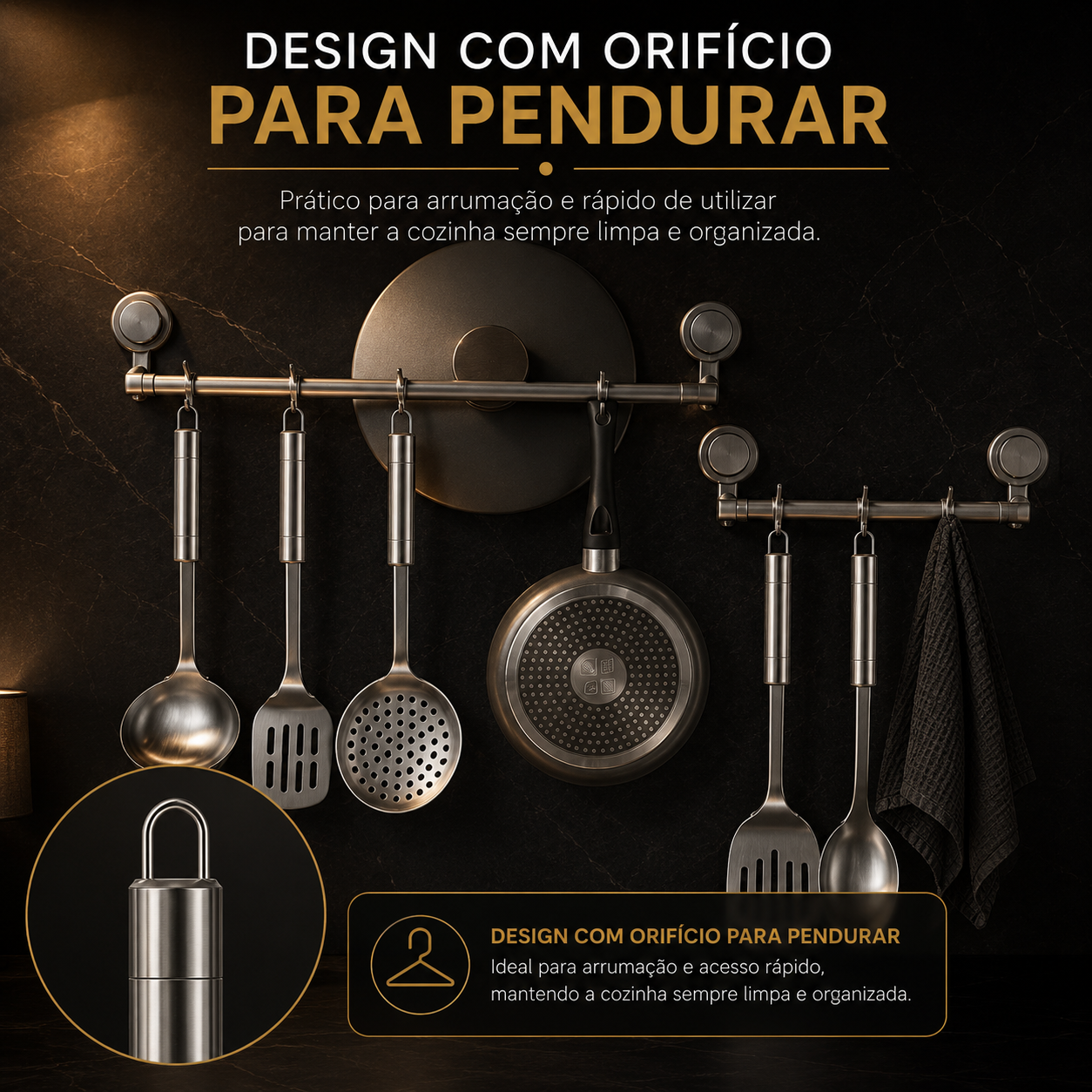 5/10 Peças Utensílios de Cozinha em Aço Inoxidável – Espátulas, Colheres e Acessórios de Cozinha Premium
