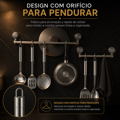 5/10 Peças Utensílios de Cozinha em Aço Inoxidável – Espátulas, Colheres e Acessórios de Cozinha Premium