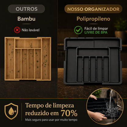 Organizador de Talheres Expansível – Ajustável, 6-9 Compartimentos