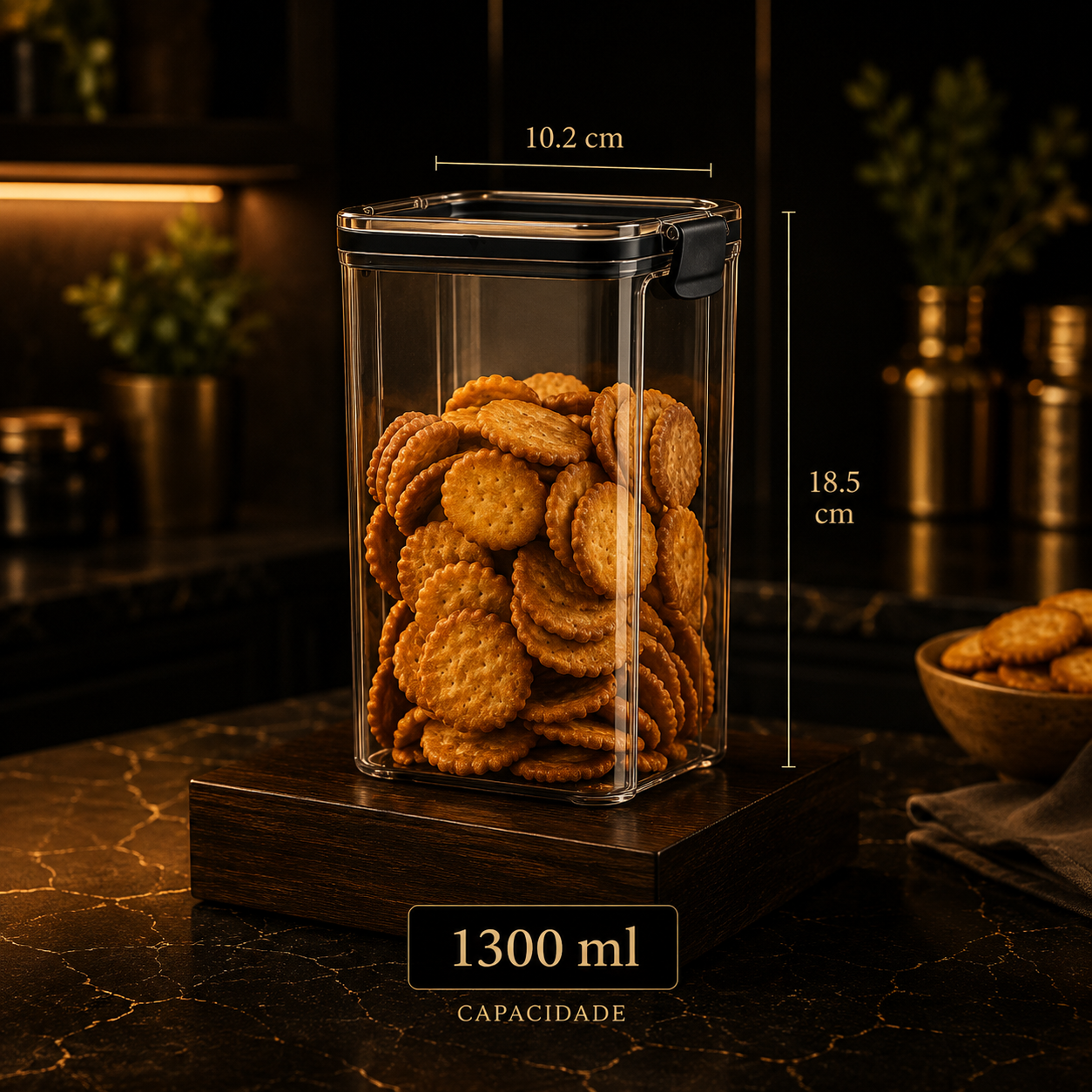 Recipientes Herméticos Transparentes – Grande Capacidade, Resistente à Humidade