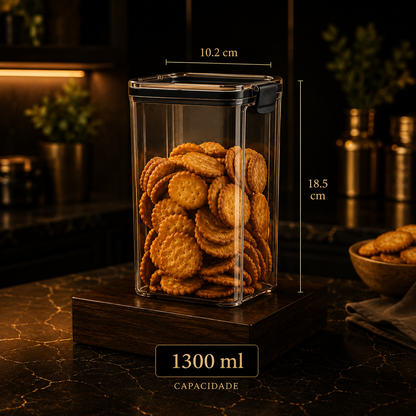 Recipientes Herméticos Transparentes – Grande Capacidade, Resistente à Humidade