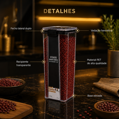 Recipientes Herméticos Transparentes – Grande Capacidade, Resistente à Humidade