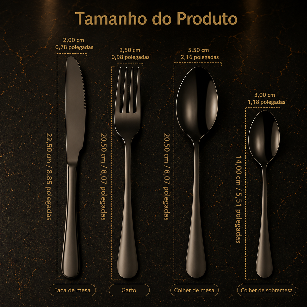 MYVIT - Conjunto de 16 Peças em Aço Inoxidável – Facas de Bife, Estilo Ocidental, Lavável na Máquina de Lavar Loiça
