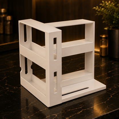 2-Tier Sliding Spice Rack Organizer – Prateleira Deslizante para Armário de Cozinha