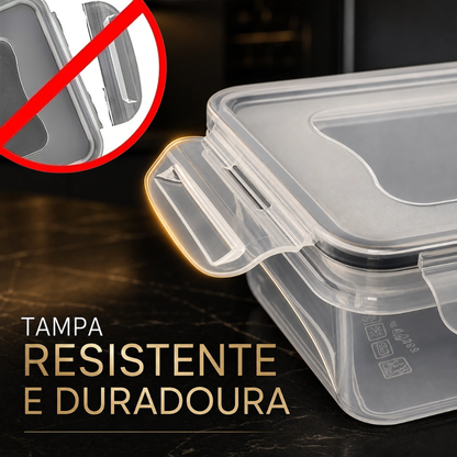 Conjunto de 8 Recipientes Herméticos com Tampa de Encaixe – Sem BPA, para Micro-ondas e Congelador