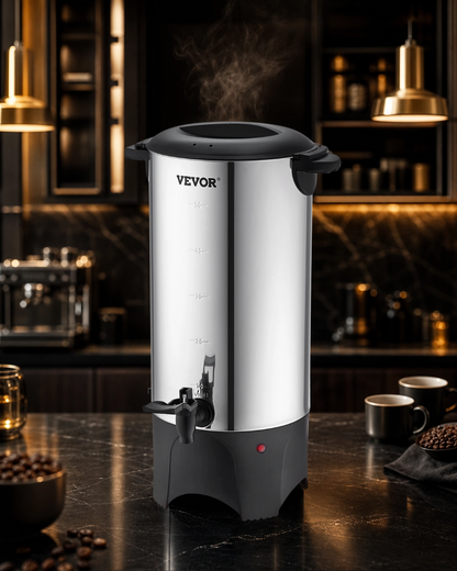 SucceBuy 50 Cup Coffee Urn – 1000W, Stainless Steel, Fast Brewing