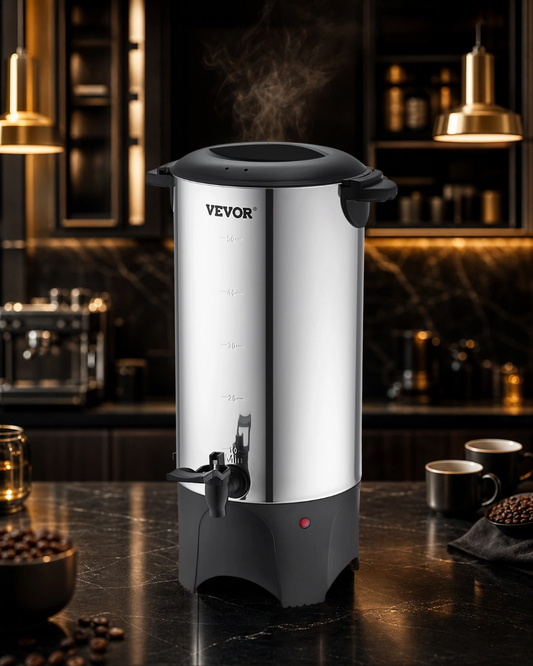SucceBuy 50 Cup Coffee Urn – 1000W, Stainless Steel, Fast Brewing