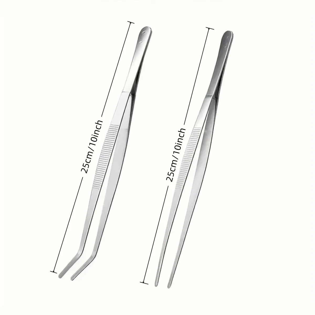 Set of 2 Professional Stainless Steel Tweezers