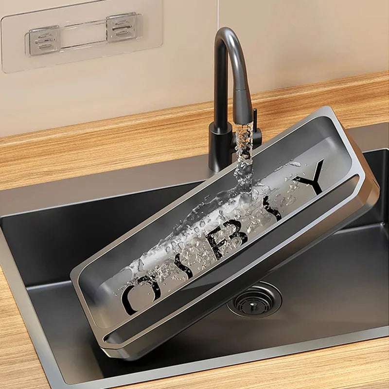 Worktop Organiser for Kitchen Sink - Dish Drainer, Sponge and Soap Holder, Non-Slip