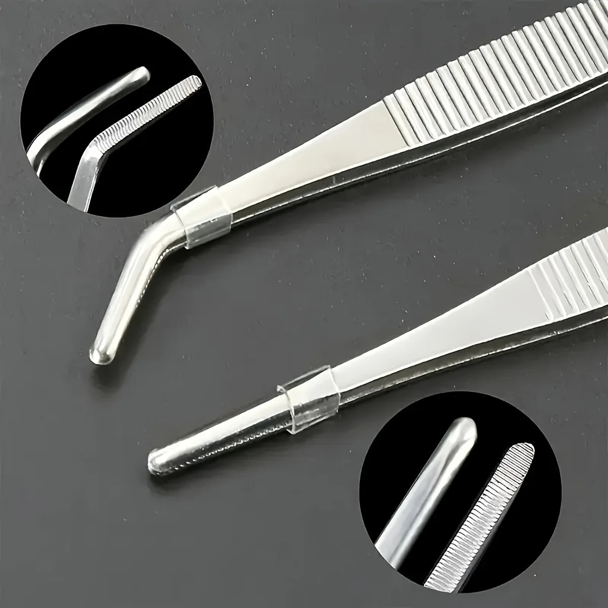 Set of 2 Professional Stainless Steel Tweezers