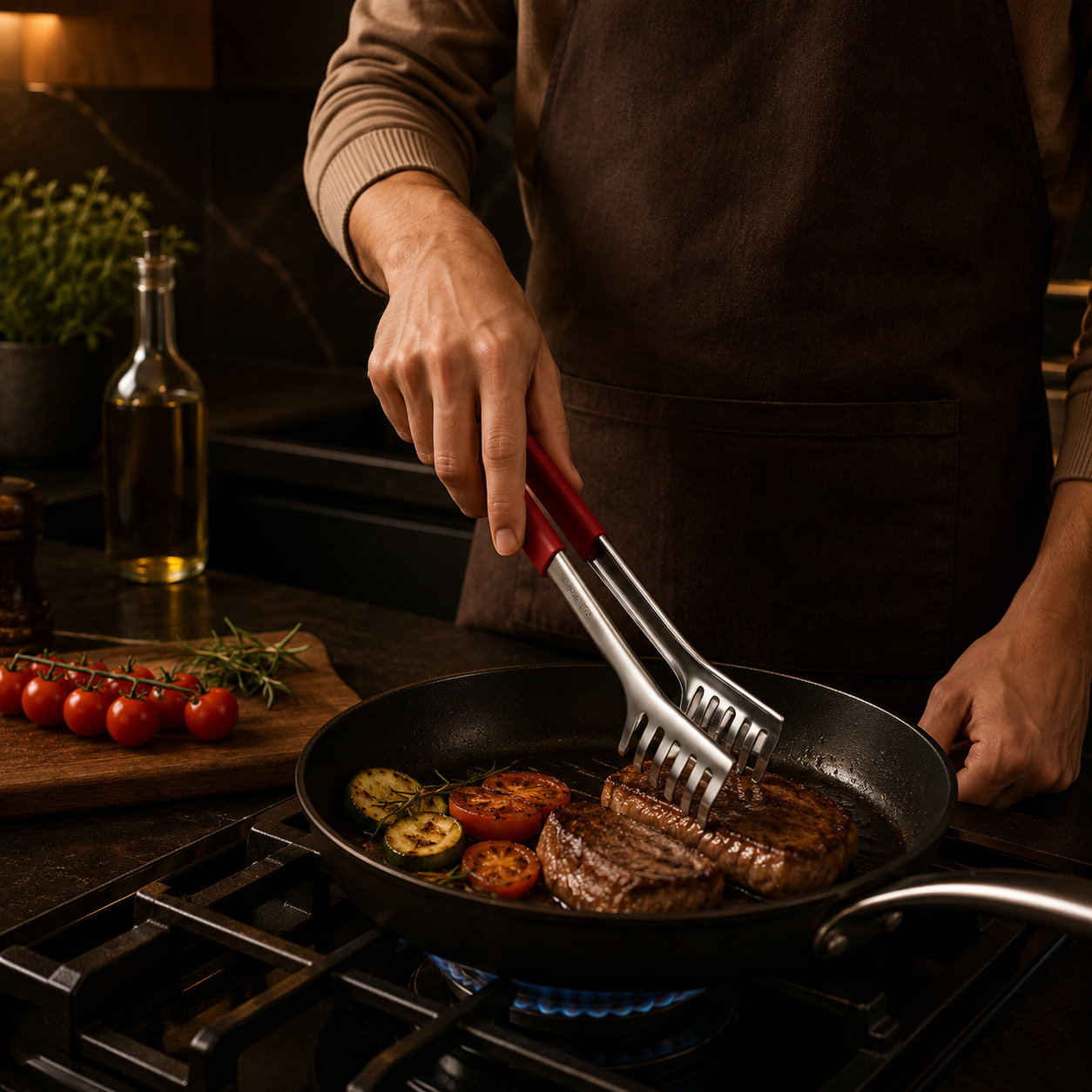 Pinça de Cozinha Aço Inoxidável 304 – Resistente ao Calor