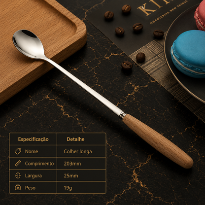 Western Stainless Steel Cutlery with Beechwood Handle – Knife, Fork, Spoon Set