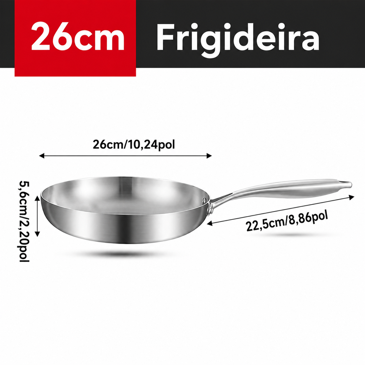 Conjunto Frigideiras JUSTINLAU Aço 304 – Antiaderente Natural, 5 Camadas, Indução