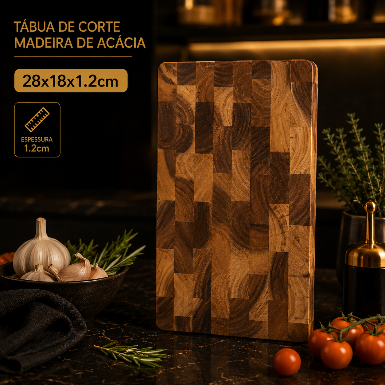 Premium Acacia Wood Double-Sided Chopping Board – Non-Slip and Moisture-Proof