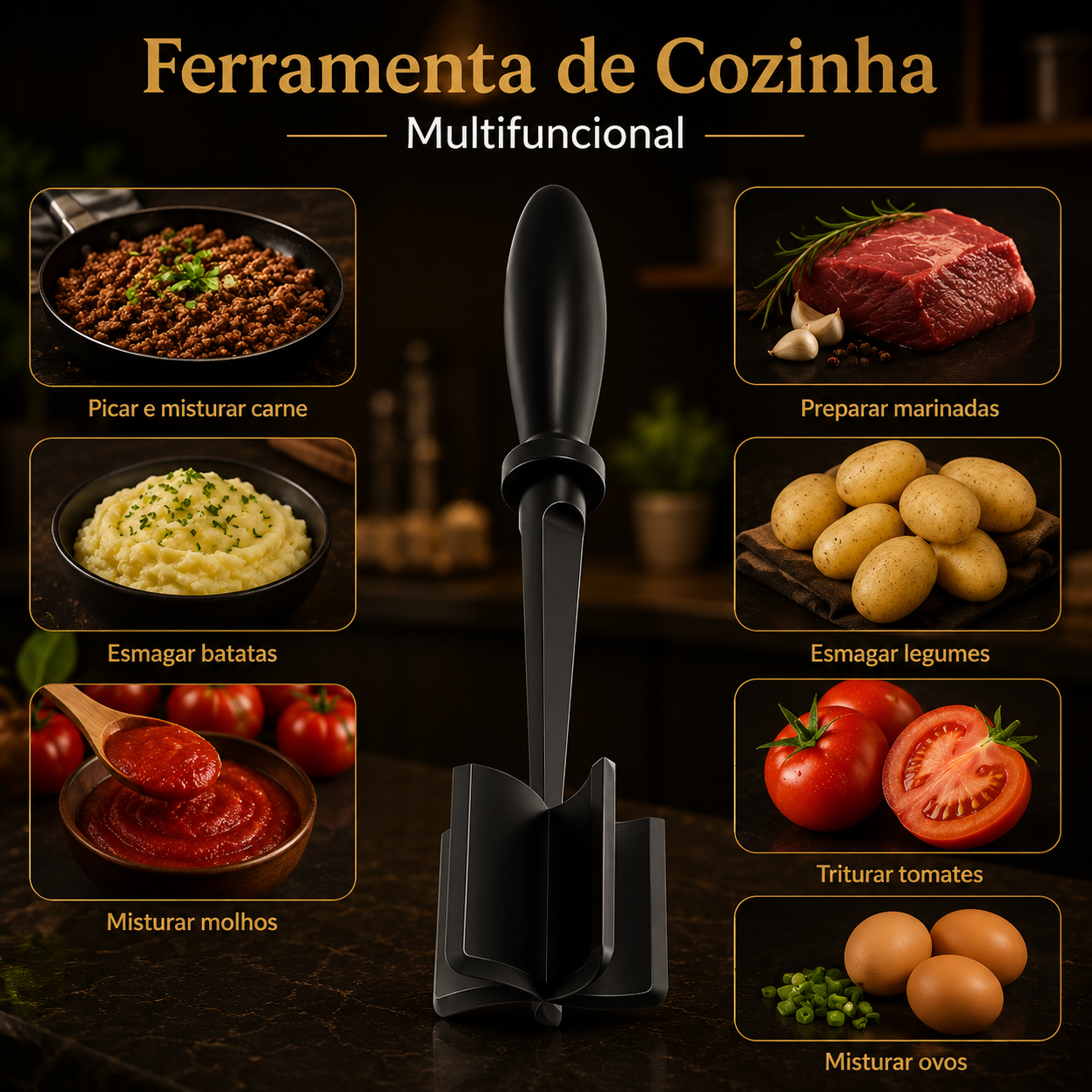 Picador de Carne 1 Peça – Resistente ao Calor, para Hambúrguer e Carne Picada