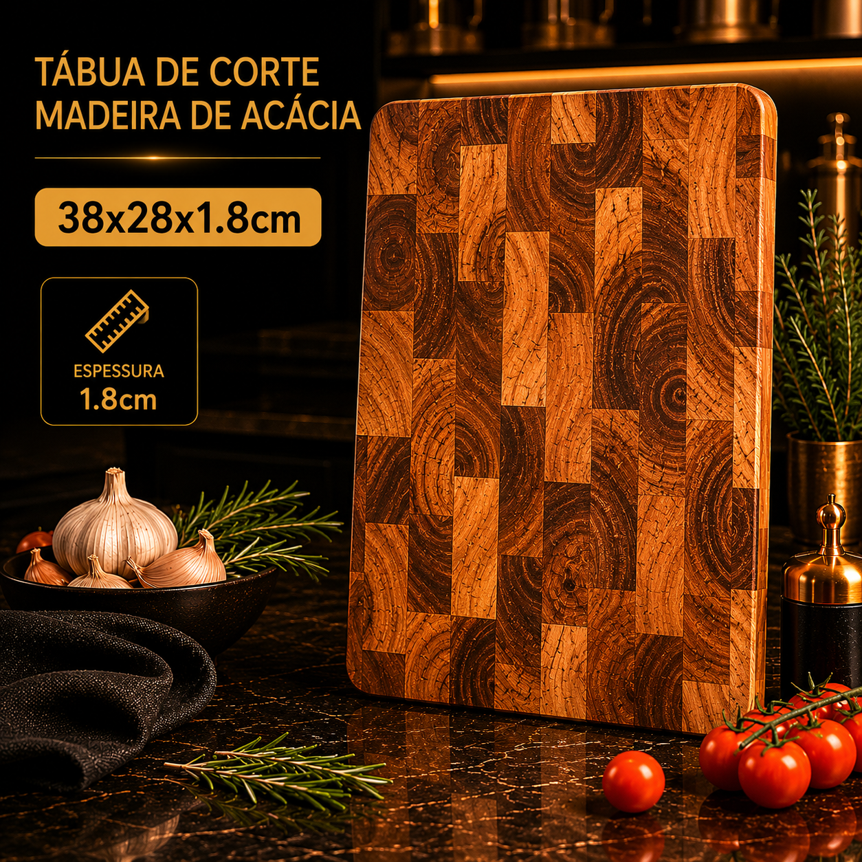 Premium Acacia Wood Double-Sided Chopping Board – Non-Slip and Moisture-Proof