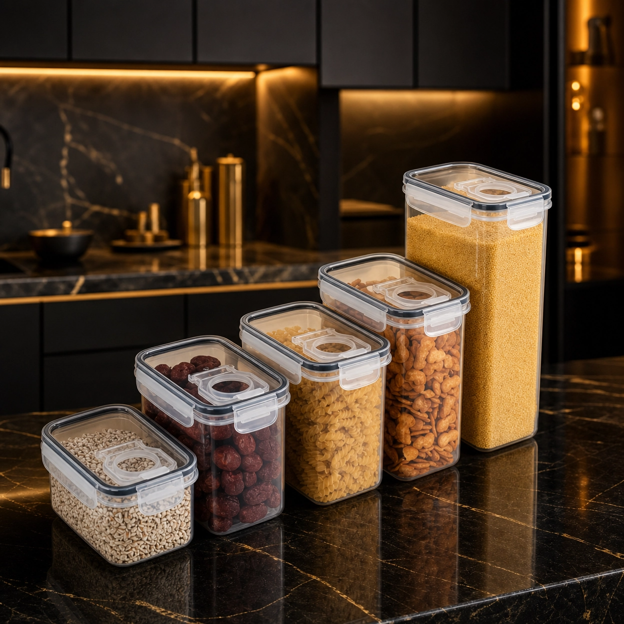 Airtight Food Storage Containers with Lids – Stackable, for Flour, Sugar and Cereal
