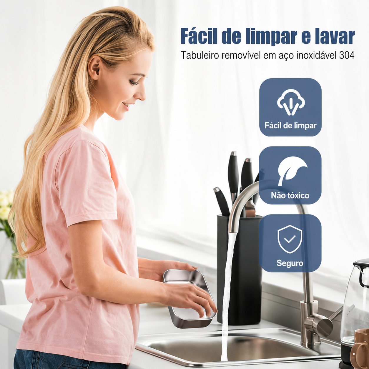 Marmita Elétrica OWJHE 1.8L – 75W, 12V/24V/220V, Aquecimento Rápido