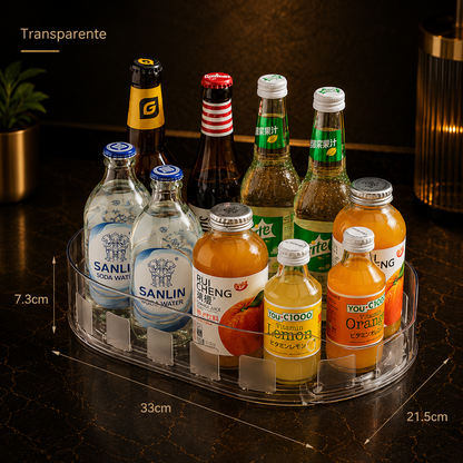 Caixa de Armazenamento Rotativa 360º para Frigorífico, Organizador Multifuncional de Especiarias, Bandeja Simples para Bebidas para Bancada de Cozinha