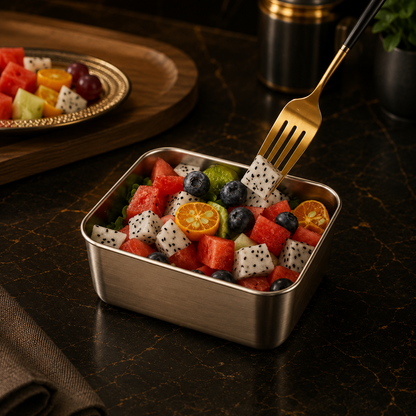 Set of 5 Stainless Steel Containers – Airtight, BPA-free, Dishwasher Safe