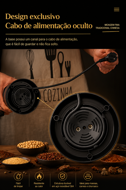 Moinho Elétrico Multifunções 400W para Café, Cereais e Especiarias