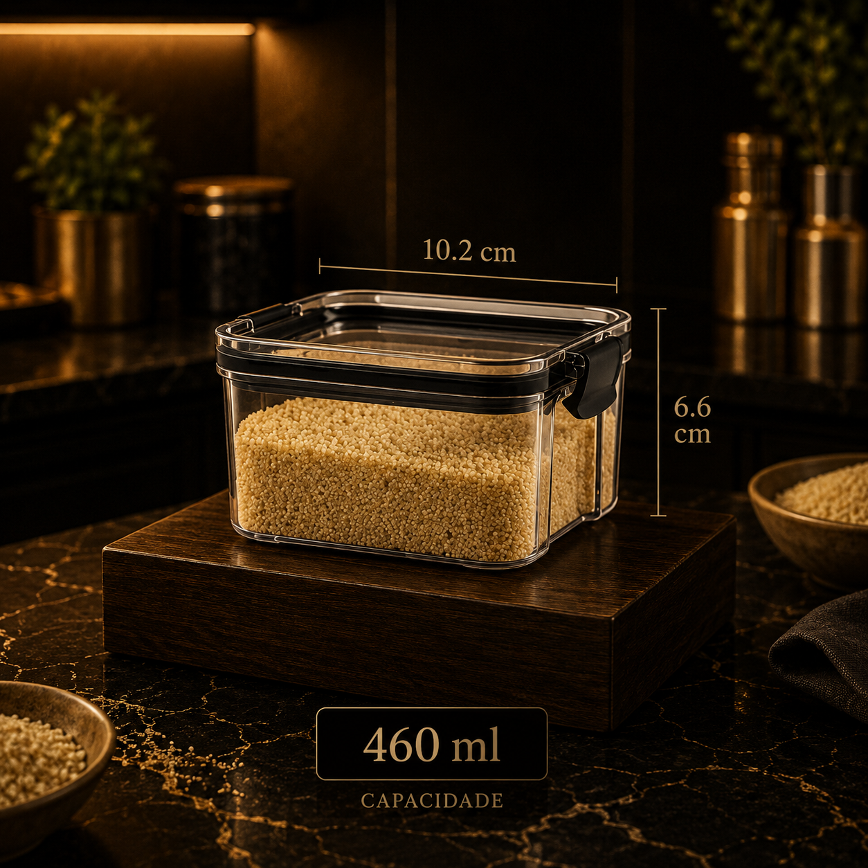 Recipientes Herméticos Transparentes – Grande Capacidade, Resistente à Humidade
