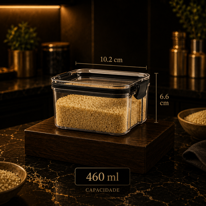 Recipientes Herméticos Transparentes – Grande Capacidade, Resistente à Humidade
