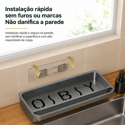 Worktop Organiser for Kitchen Sink - Dish Drainer, Sponge and Soap Holder, Non-Slip