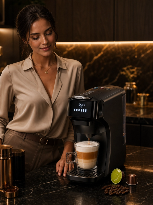 Máquina de Café HiBREW H1B 6 em 1 – 20 bar, Cápsulas Nespresso/Dolce Gusto e Café Moído