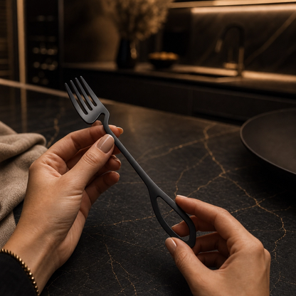 Matte Black Stainless Steel Cutlery Set - 20/30/40 Pieces, Knife, Fork, Spoon