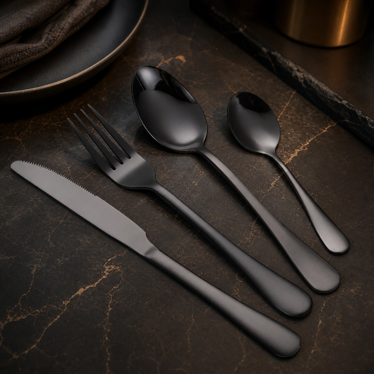 MYVIT - Conjunto de 16 Peças em Aço Inoxidável – Facas de Bife, Estilo Ocidental, Lavável na Máquina de Lavar Loiça