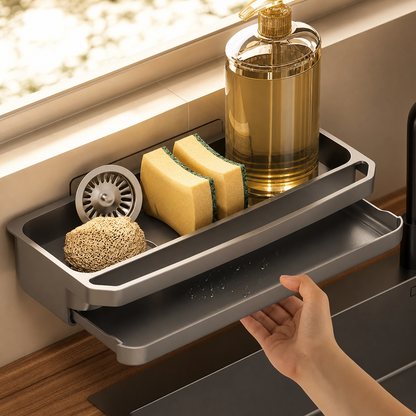 Worktop Organiser for Kitchen Sink - Dish Drainer, Sponge and Soap Holder, Non-Slip
