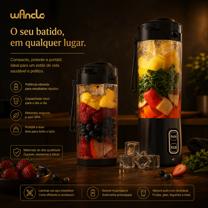 Liquidificador Portátil KIRAINAFLY 700ml – USB, 6 Lâminas, 360W